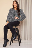 Printed Ruffle Blouse