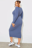 Scoop Neck Rib Midaxi Dress