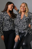 Zebra Print Wrap Front Shirt