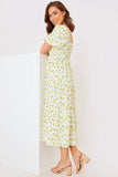 Seersucker Floral Milkmaid Midaxi Dress