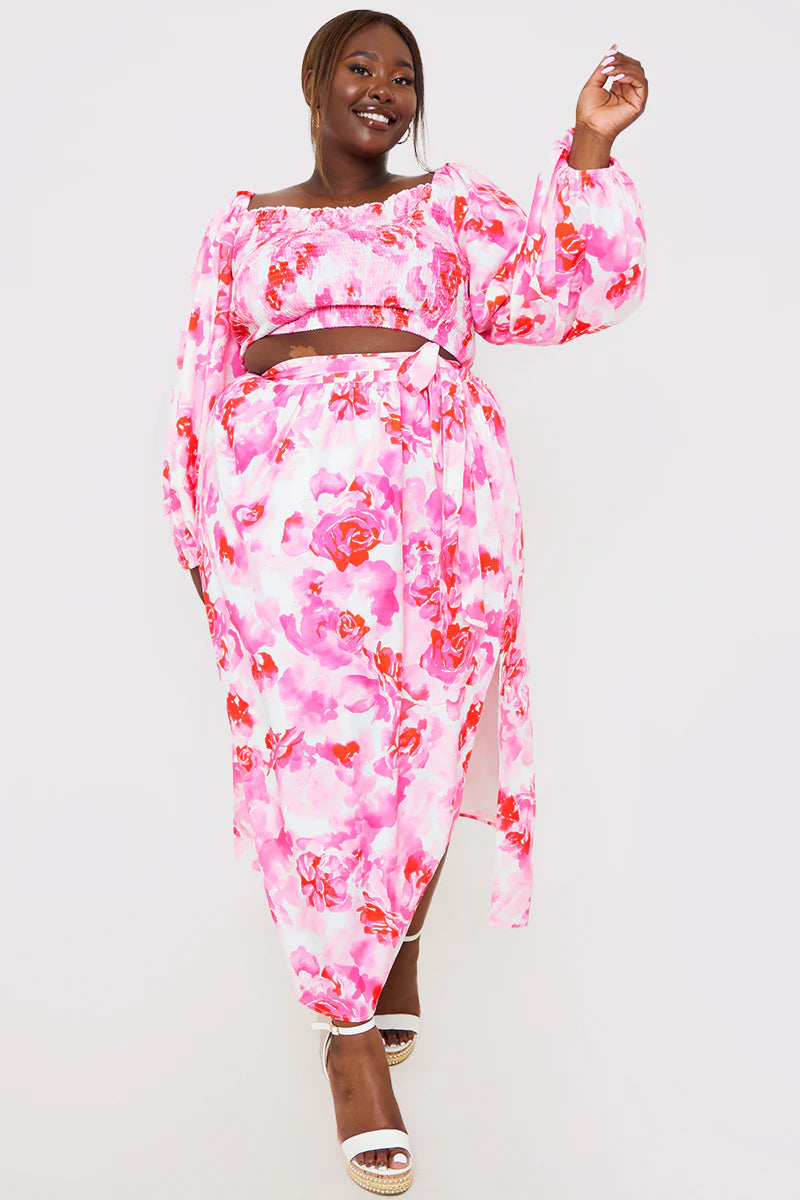 Thigh Split Midi Skirt