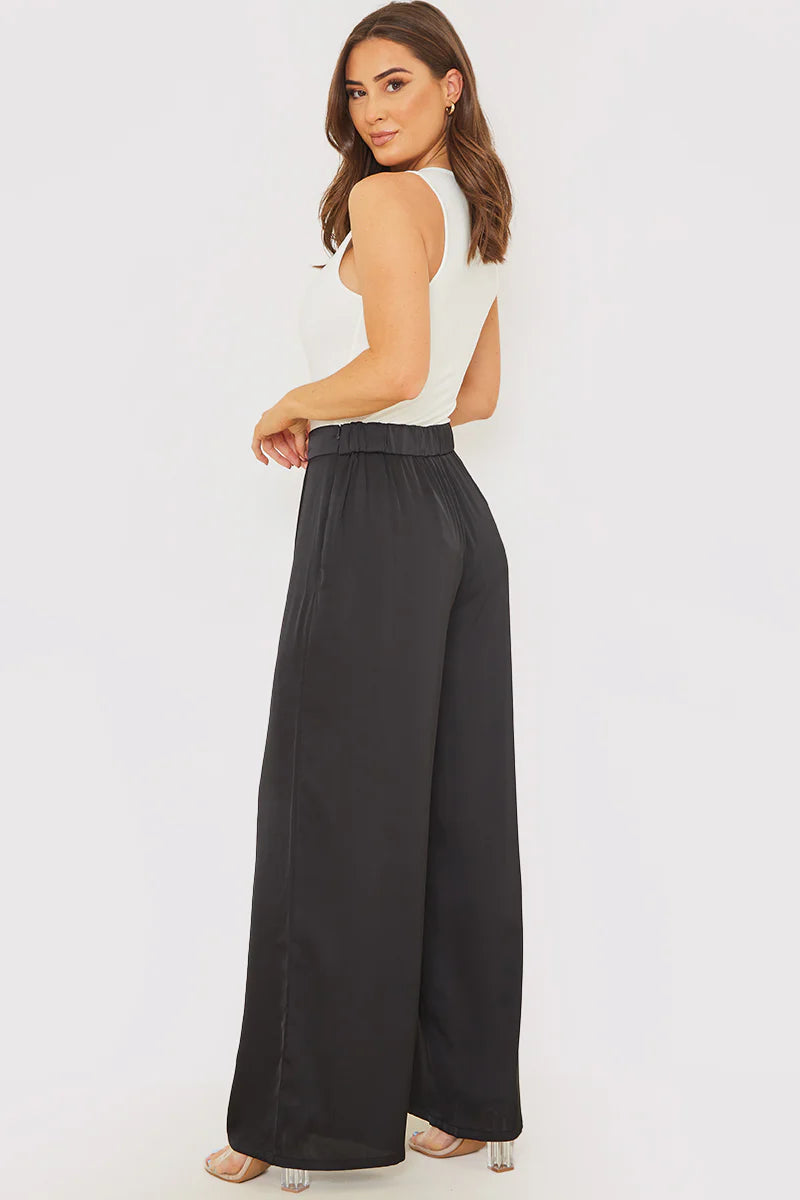 Satin Wide Leg Trousers
