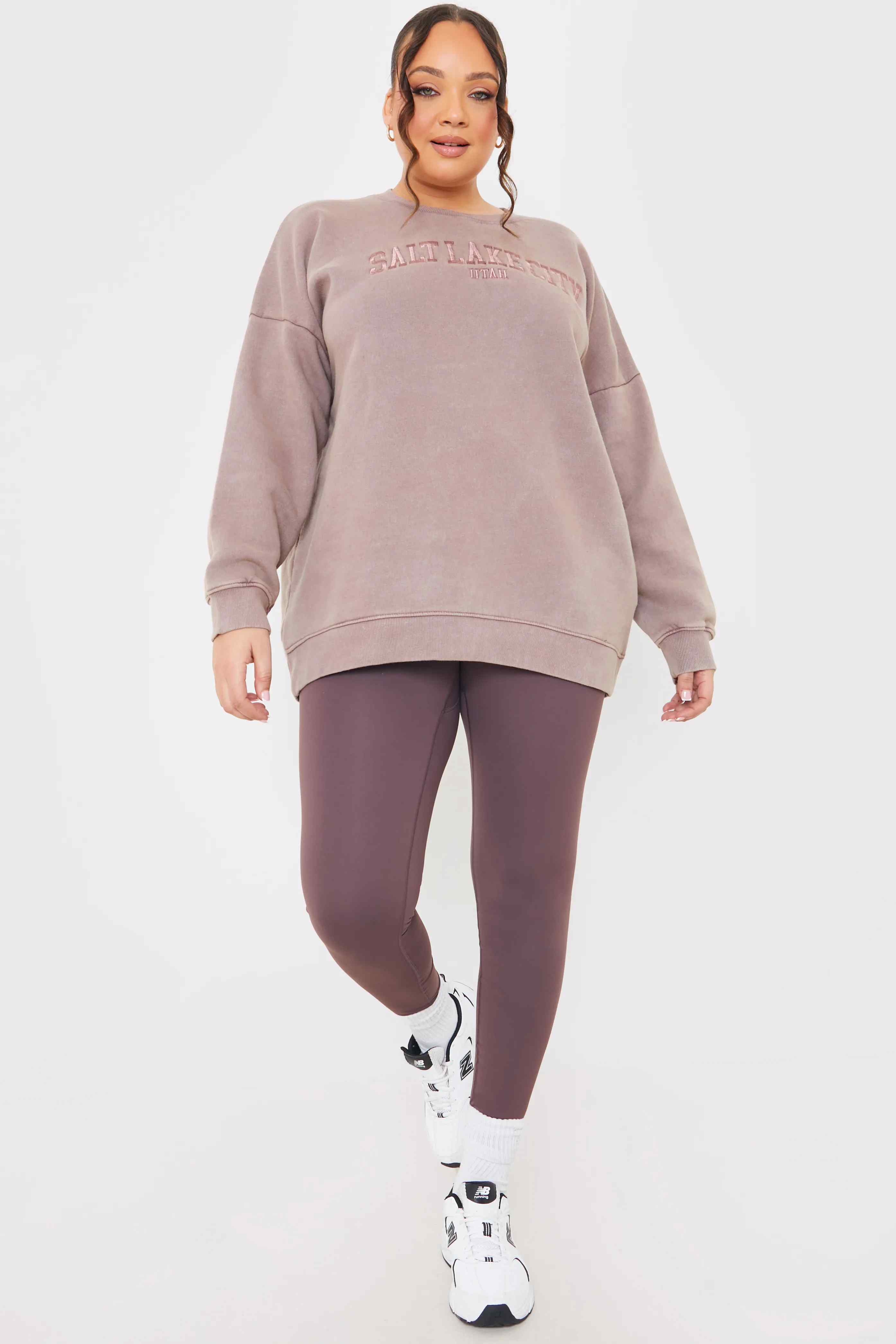 Salt Lake City' Acid Wash Slogan Sweater