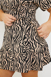 Animal Print Short Sleeve Wrap Swing Dress
