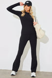 High Waist Kick Flare Rib Trouser