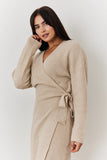 Belted Knit Wrap Mini Dress