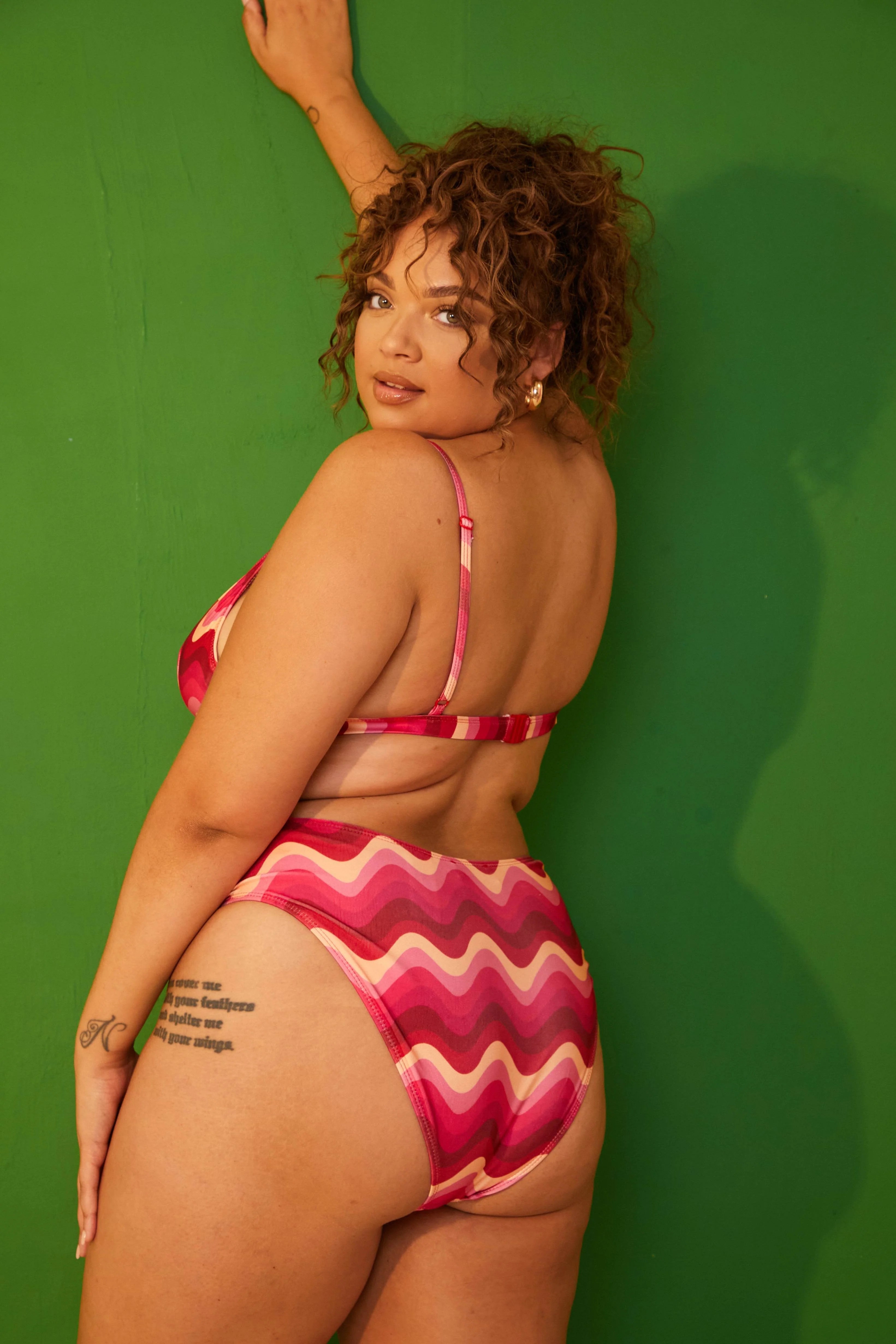 Abstract High Leg Bikini Bottoms