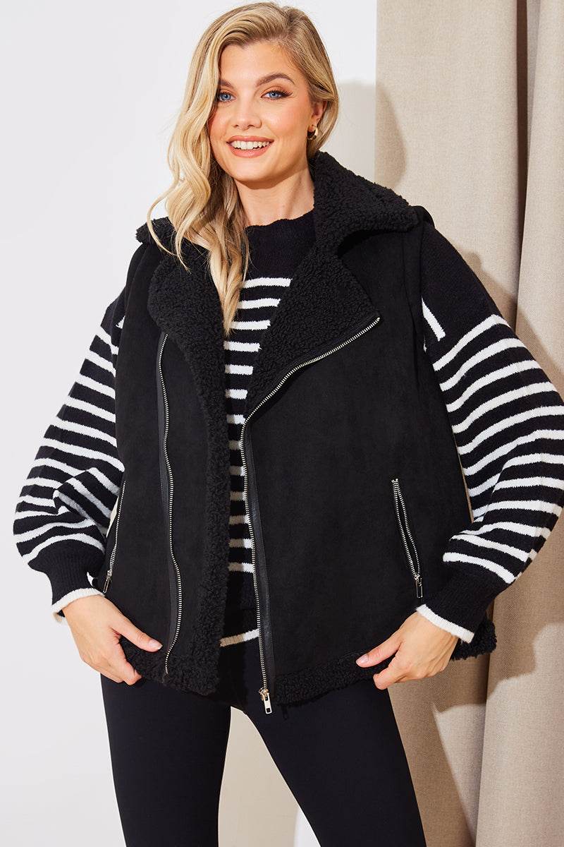 2 In 1 Aviator Coat Gilet