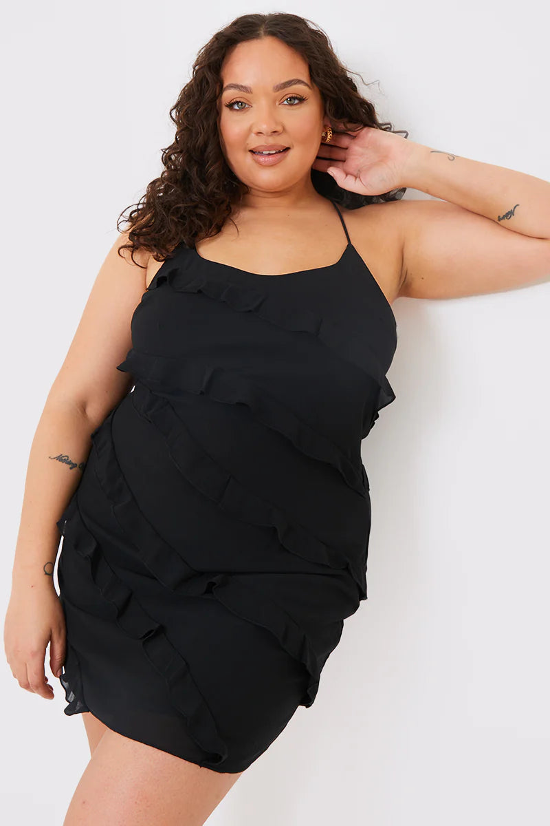 Frill Strappy Shift Dress