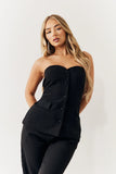 Black Bandeau Sweetheart Neckline Waistcoat