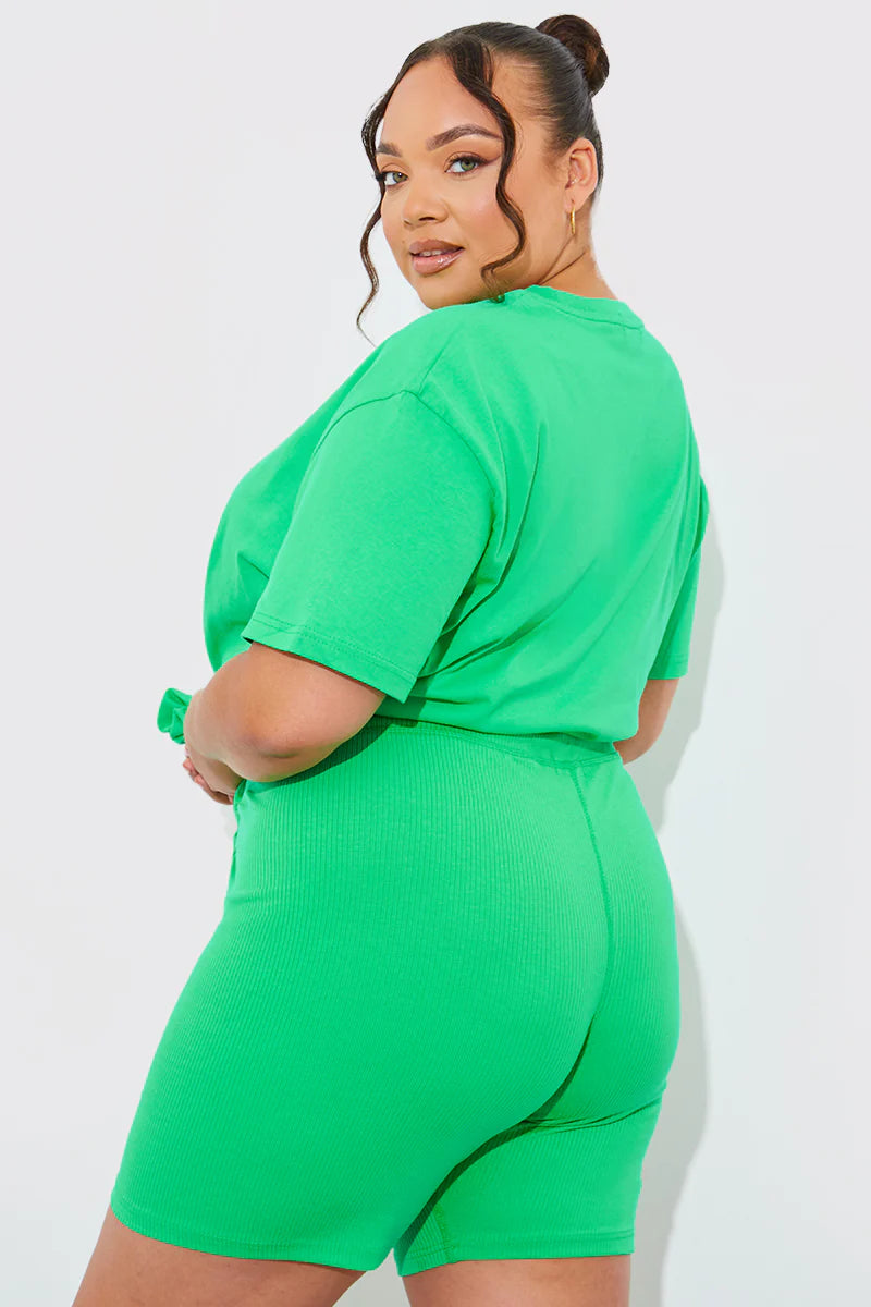 Ribbed High Waisted Cycling Shorts