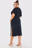 Knot Front T-Shirt Split Hem Dress