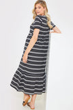 Stripe Smock Midaxi Dress