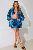 Abstract Print Chiffon Co-Ord Beach Short