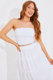 Bandeau Shirred Co-Ord Crop Top