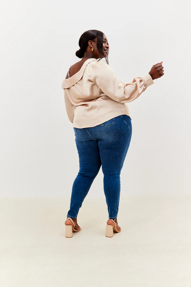 Asymmetrical Satin Blouse