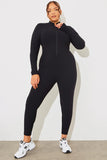 Built-In Bra Half Zip Long Sleeve Sculpt and Control Unitard