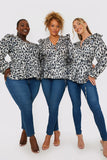 Leopard Print Wrap Blouse