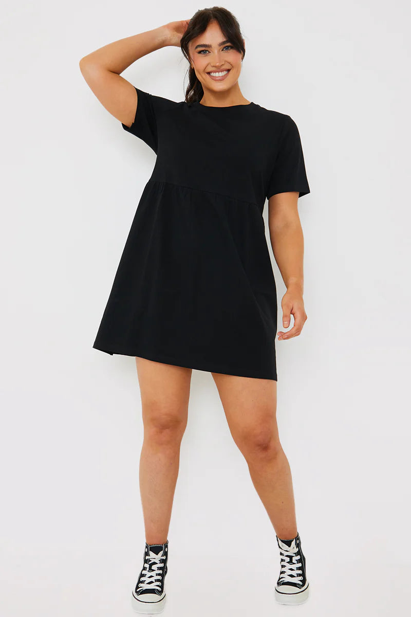 Short Sleeve Mini Smock Dress
