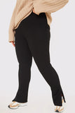 Compact Rib Split Hem Leggings