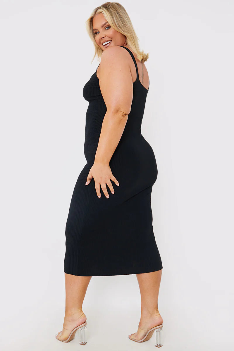Rib Bodycon Midi Dress