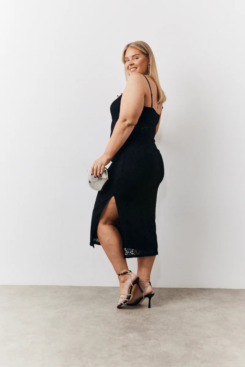 Lace Bandeau Midi Dress