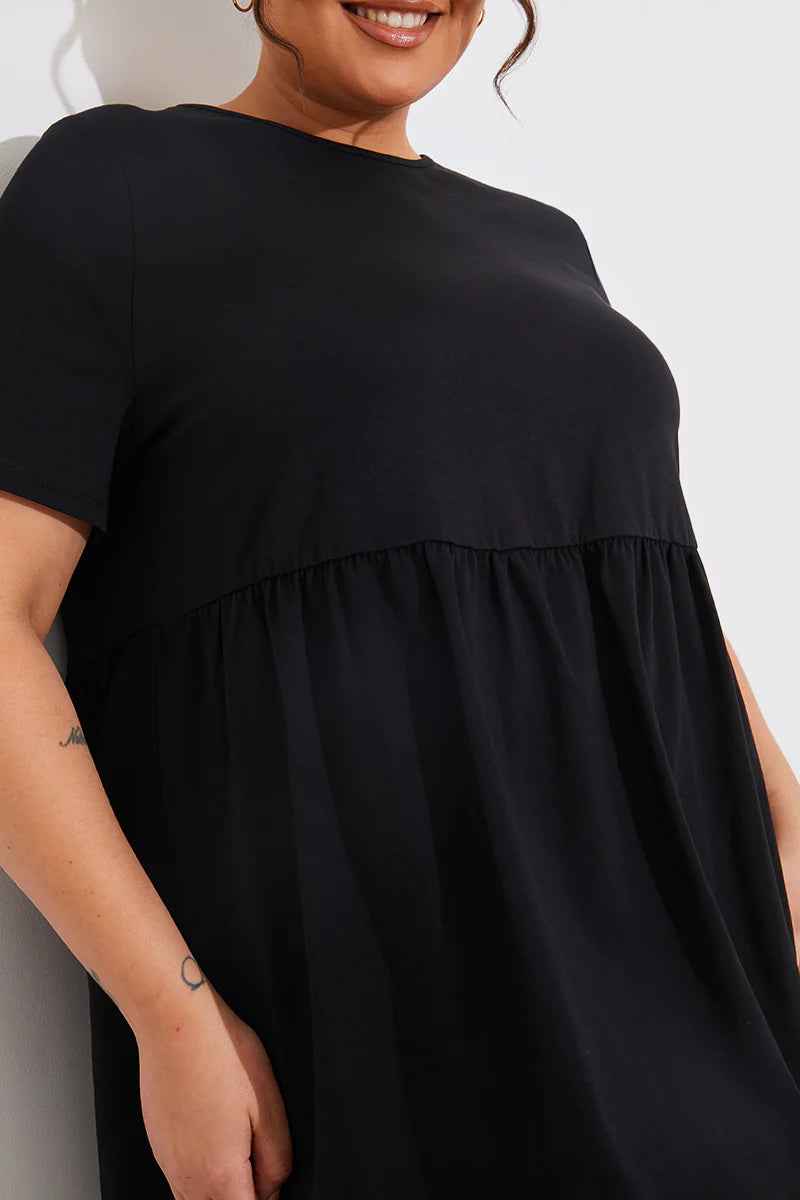 Short Sleeve Mini Smock Dress