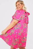 Floral Smock Dress With Tie Back Detail