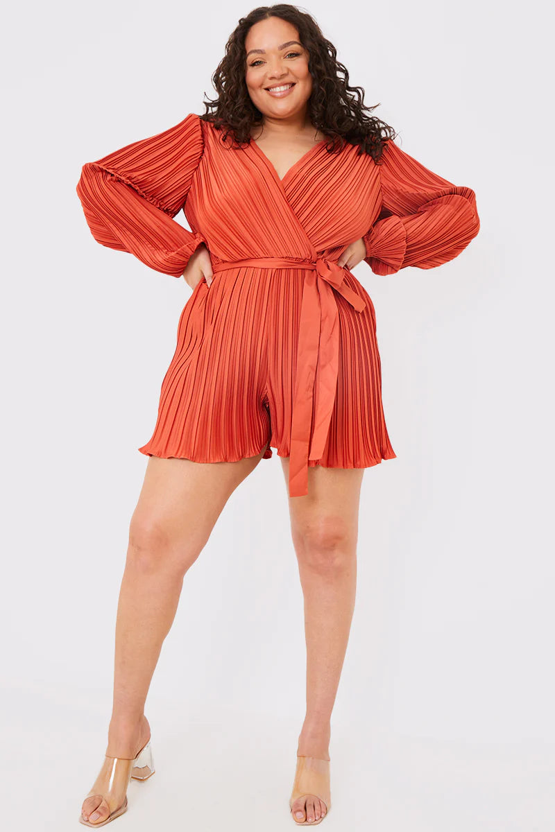 Plisse Wrap Playsuit