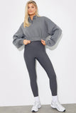 Half Zip Up Cropped Jersey Sweater