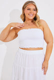 Bandeau Shirred Co-Ord Crop Top