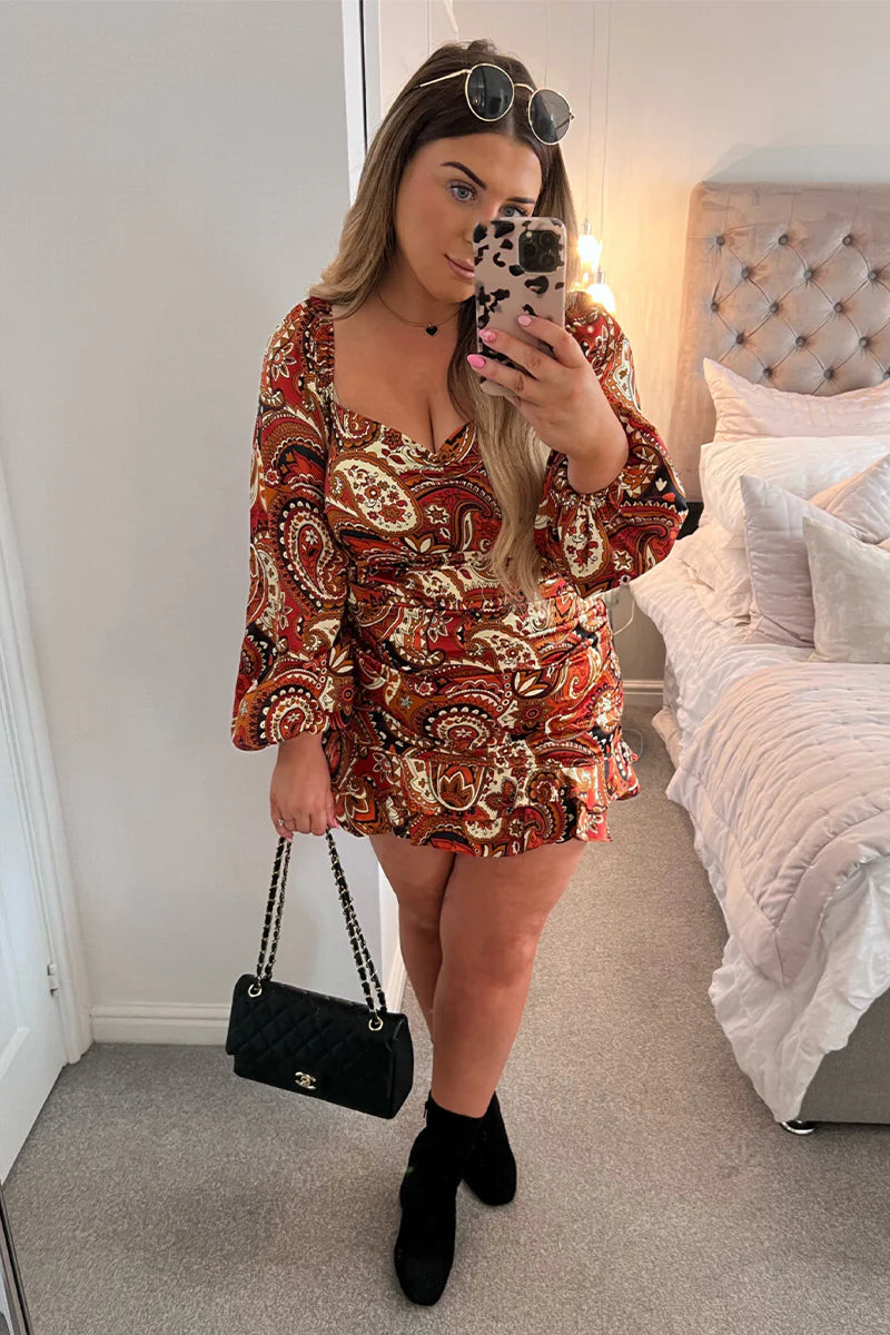 Paisley Ruffle Skirt