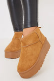 Faux Suede Platform Boots