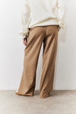 Adjustable Waist Pleat Wide Leg Trouser