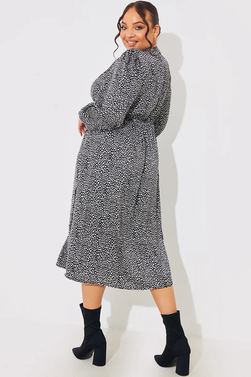 Animal Print Smock Midi Dress
