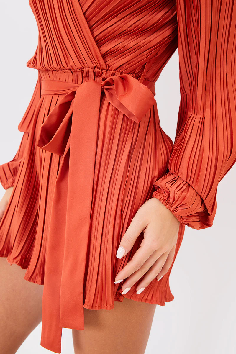 Plisse Wrap Playsuit