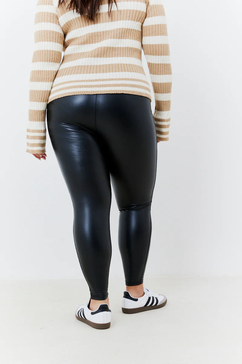 Perfect Sculpting High Waisted Leather Look Leggings
