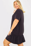 Peplum Hem Dropped Shoulder T-Shirt Dress