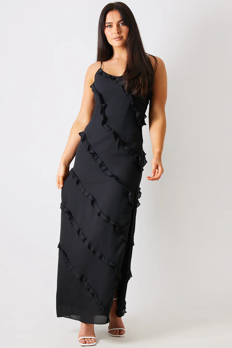 Ruffle Detail Maxi Dress