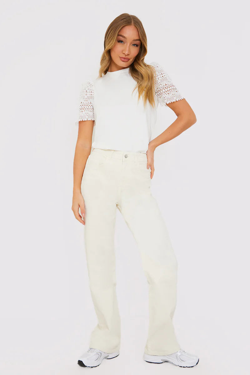 Crochet Sleeve T-Shirt