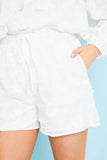 Floral Applique Drawstring Co-Ord Shorts