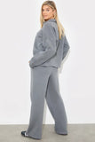 Jersey Emroidered Wide Leg Jogger
