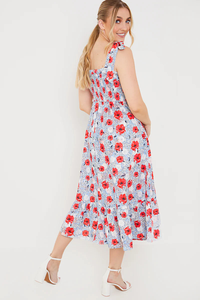 Henley Red Poppy Dress