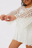 Crochet Fluted Sleeve Mini Dress
