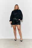 Black Faux Leather Shorts