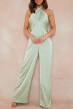 Satin Cross Front Jumpsuit