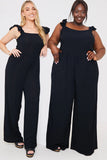 Frill Shoulder Crinkle Jumpsuit