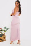 Satin Cowl Neck Maxi Dress