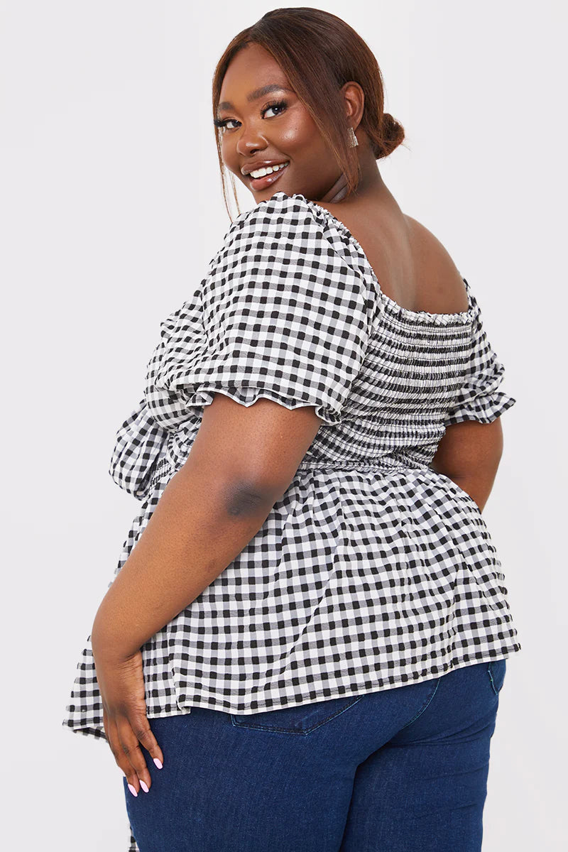 Gingham Print Multiway Top