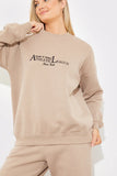 Embroidered Athletic League Crew Neck Jersey Sweater
